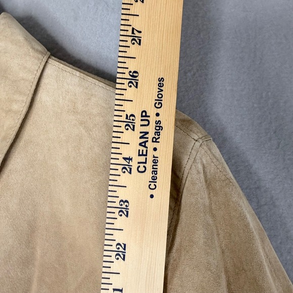 LORD & TAYLOR Tan Suede Leather Jacket Women's Size L Classic Style‎ - Picture 3 of 14